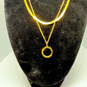18K GOLD PLATED VINTAGE STYLE LAYERED NECKLACES
